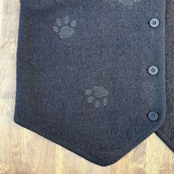 Lisa International Women’s 100% Boiled Wool VTG Leopard Cheetah Paw Vest Size L - Picture 7 of 10